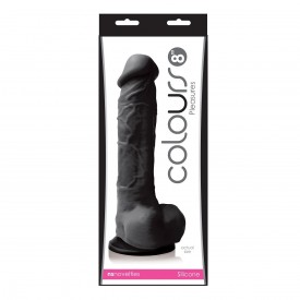 Черный фаллоимитатор Colours Pleasures 8" Dildo - 24,8 см.